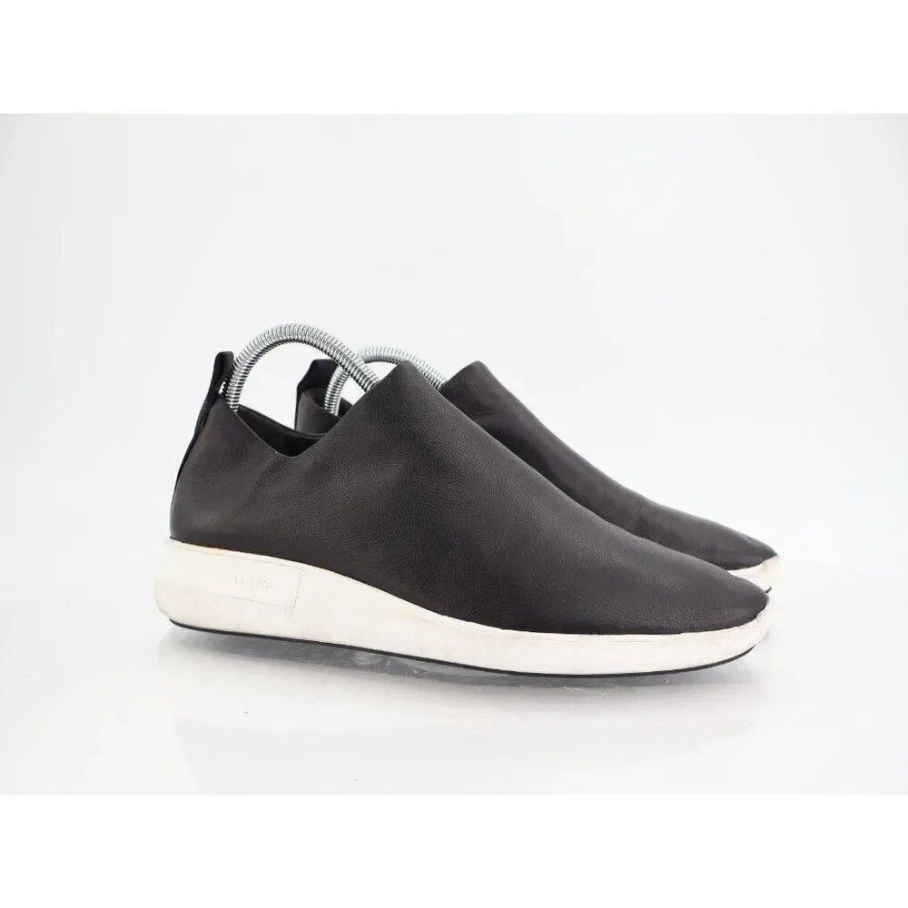 Via Spiga Marlow Sneaker Women 8.5 Black Leather Slip On Shoes Wedge Comfort